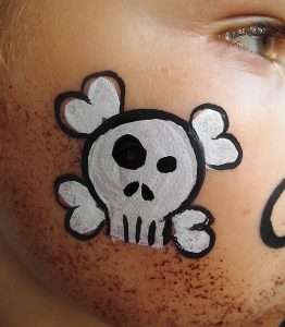 Piraten-Schminkvorlage Totenkopf schminken