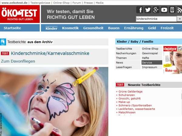 Kinderschminke Test & Vergleich