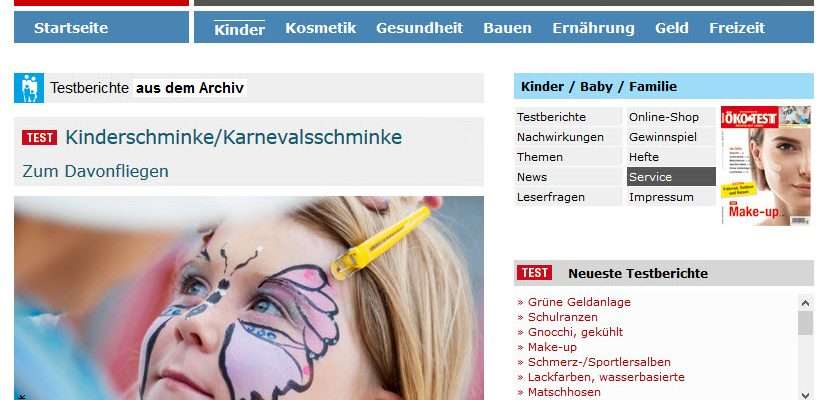 Kinderschminke Test & Vergleich